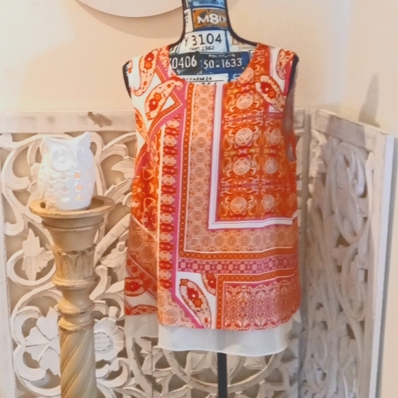 ROSE+OLIVE Women's SZ XL Flowy Spring Summer Paisley Design Tank Top - Picture 1 of 14